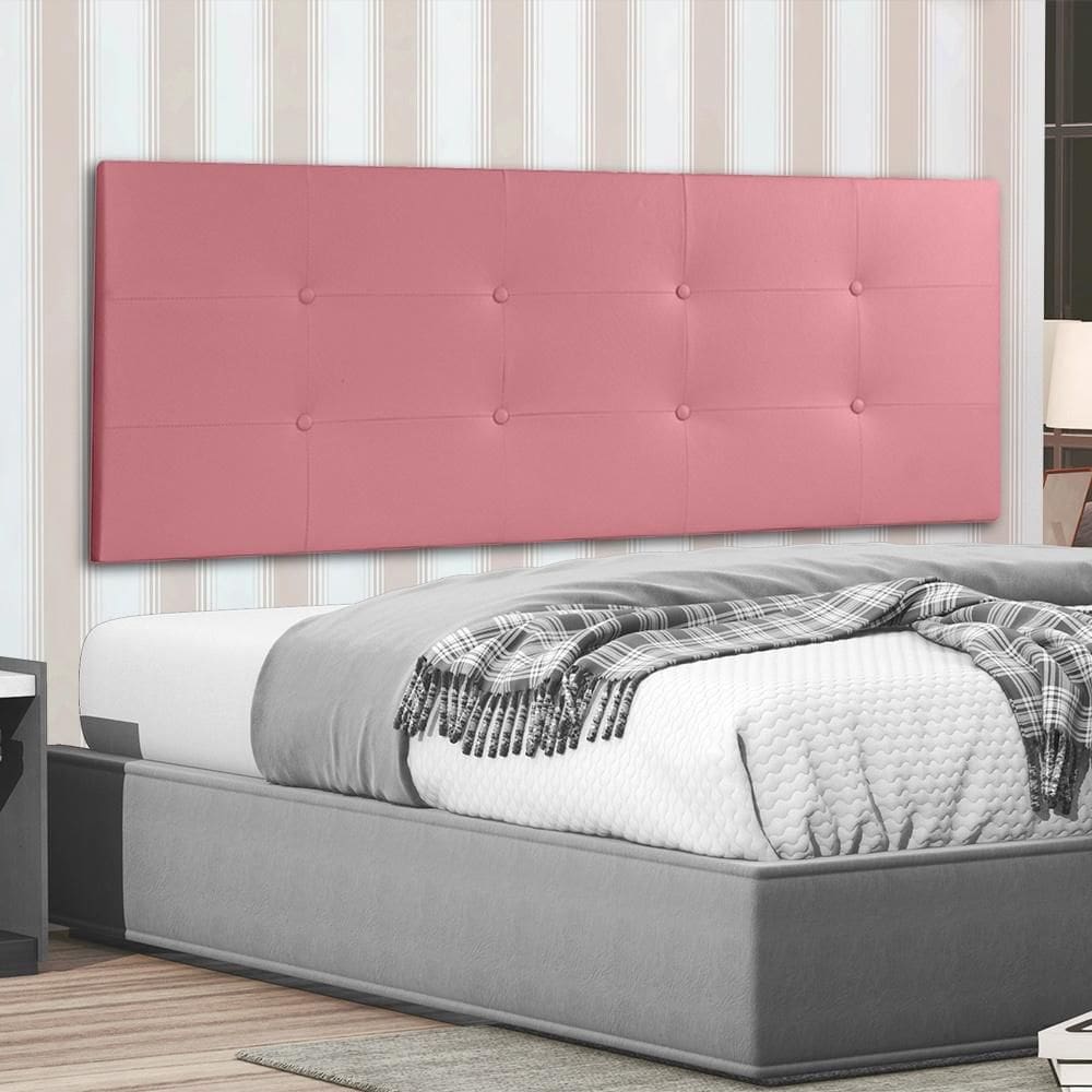Cabeceira Painel Casal 1,40m Berlim Suede Rosa Dal Poz Estofados