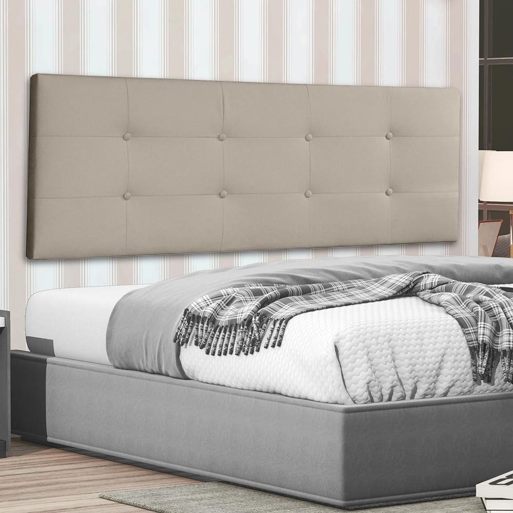 Cabeceira Painel Solteiro 0,90m Berlim Suede Bege Dal Poz Estofados