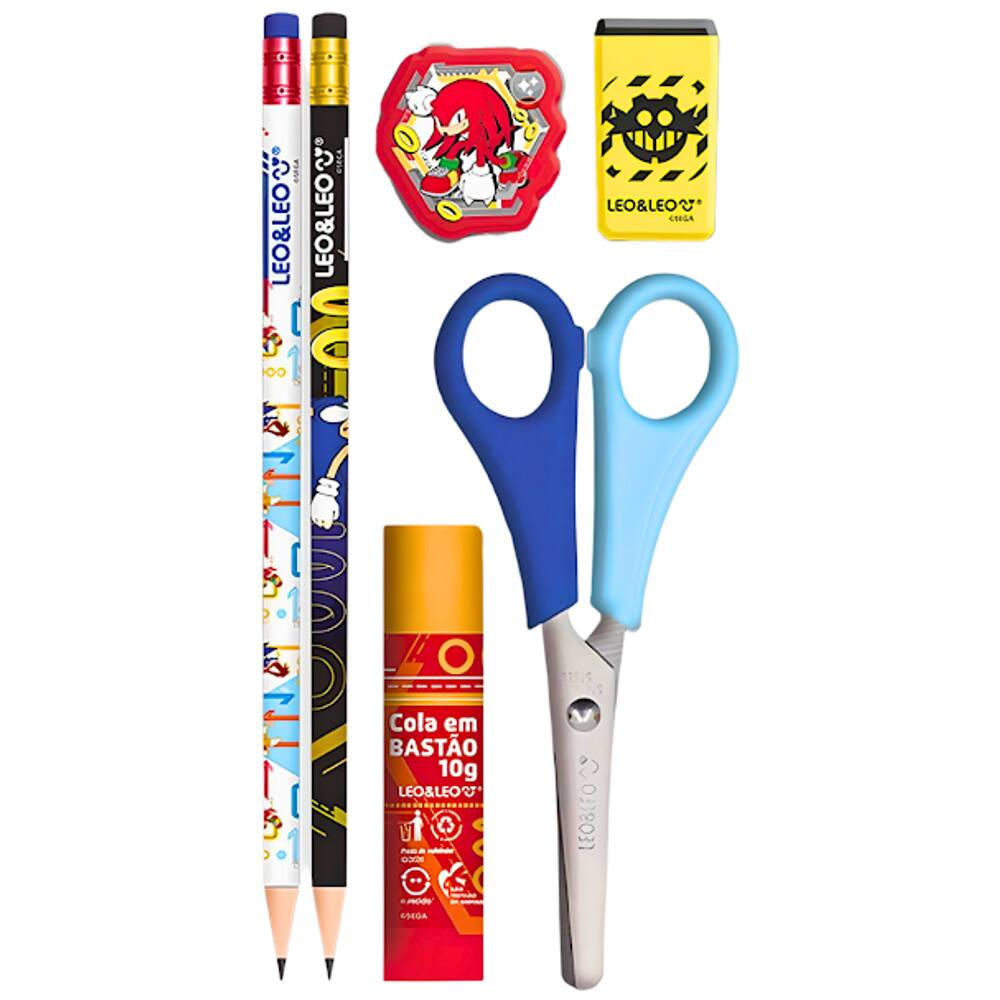 Kit Escolar Sonic com 07 Peças Lapis | Extra