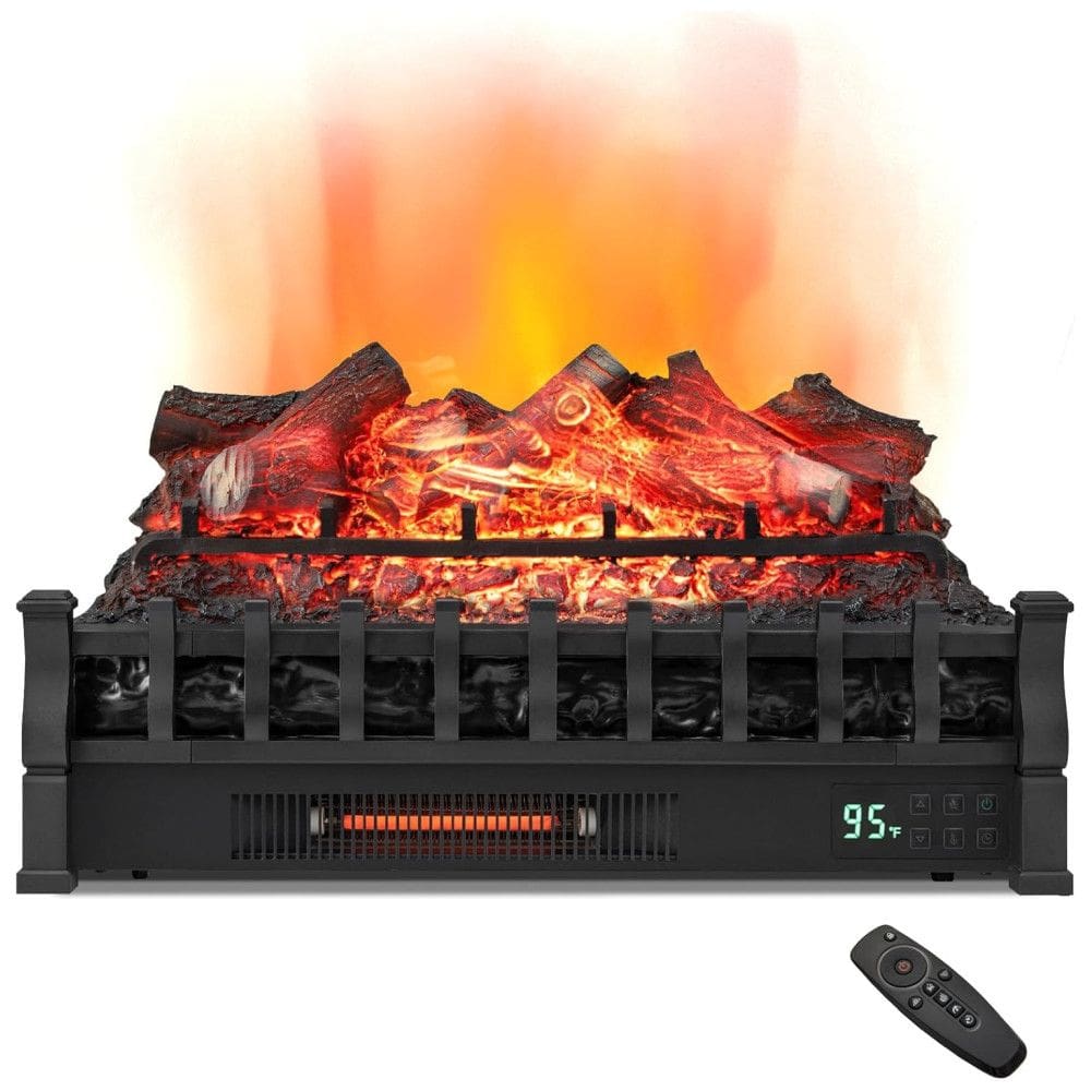 Lareira Elétrica Ecológica 26" 66 cm com Controle Remoto, Cama de Brasa de Limão Realista, Termostato, 5 Modos de Chama e Brilho, 110V