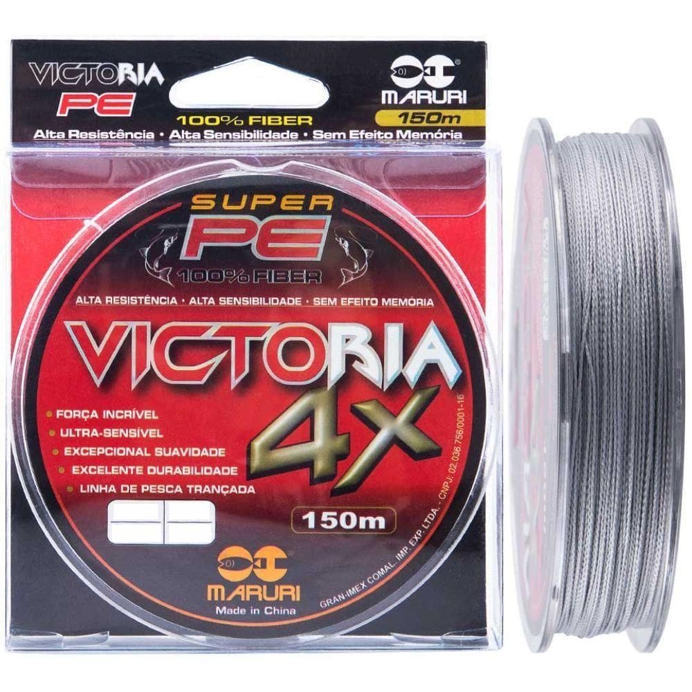 Linha Multifilamento Victoria 4x Super Pe 58lb 0,45mm Cinza 150m