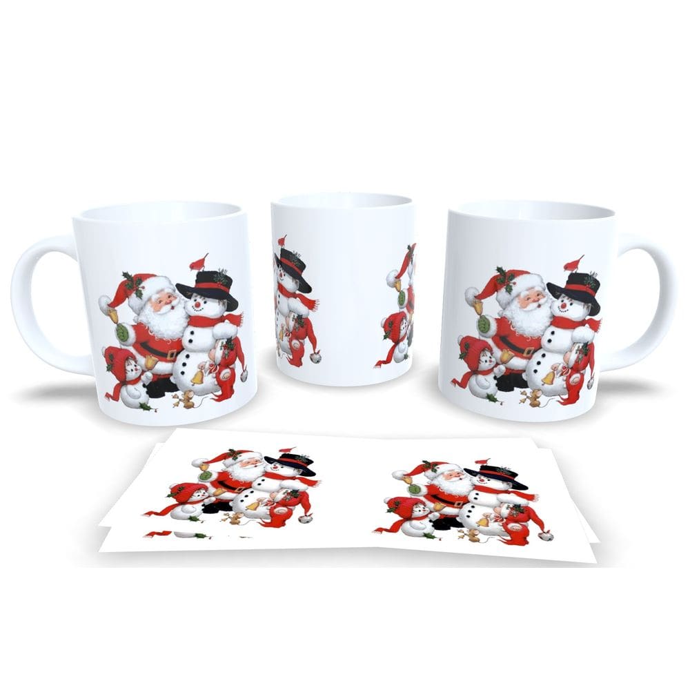 Caneca de Porcelana Branca Personalizada Natal Papai Noel