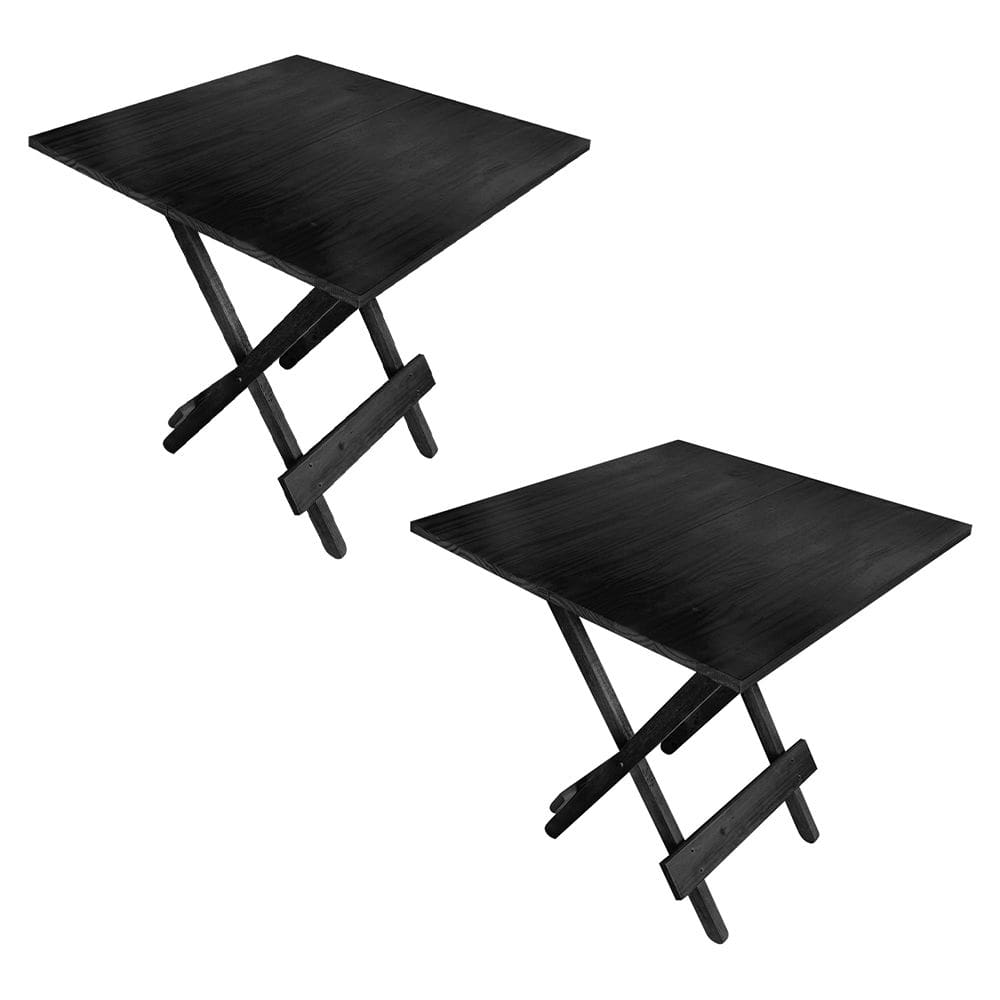 Kit 2 Mesa Dobrável 70x70cm em Madeira Maciça para Restaurantes e Lanchonetes - Preto