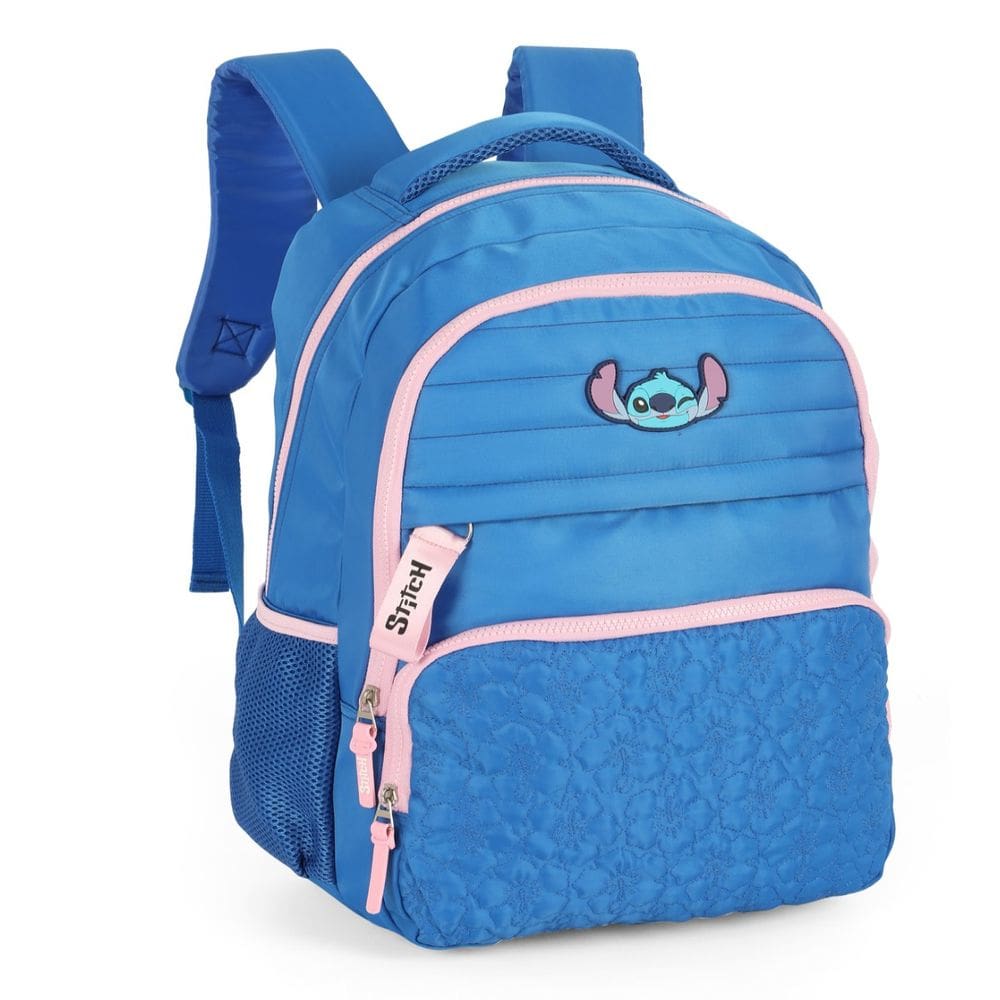 Mochila Grande Casual Lilo e Stitch Reforçada Juvenil Azul