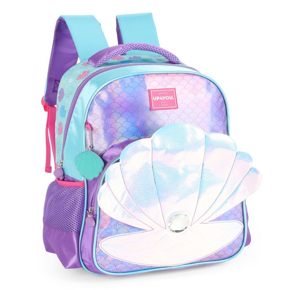Mochila Escolar Passeio Juvenil Grande Concha Sereia Up4you