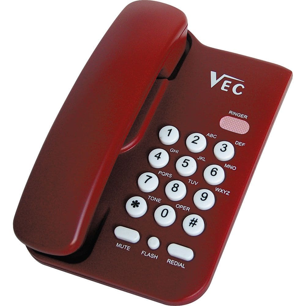 Telefone com Bloqueador Vec KXT3026 Vermelho