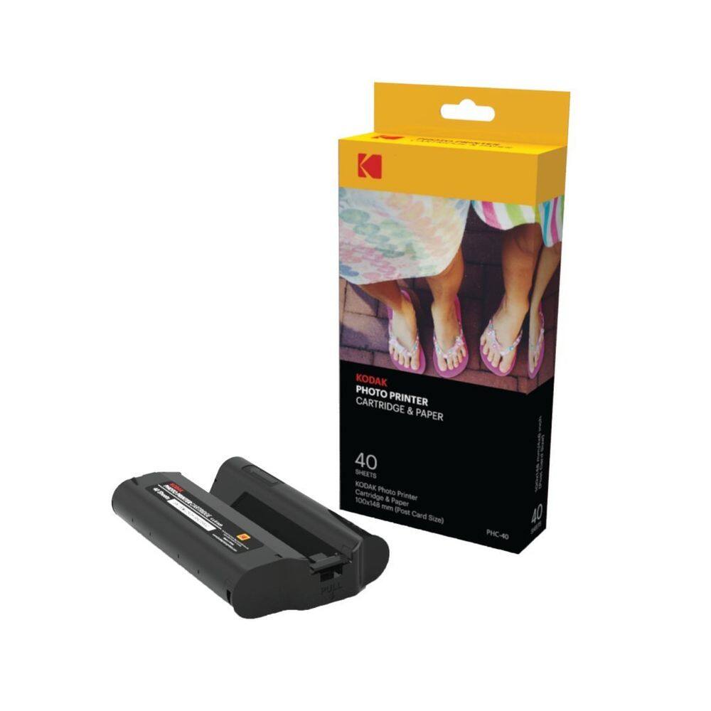 Recarga de cartucho de impressora e papel fotográfico, pacote com 40 KODAK PHC-40