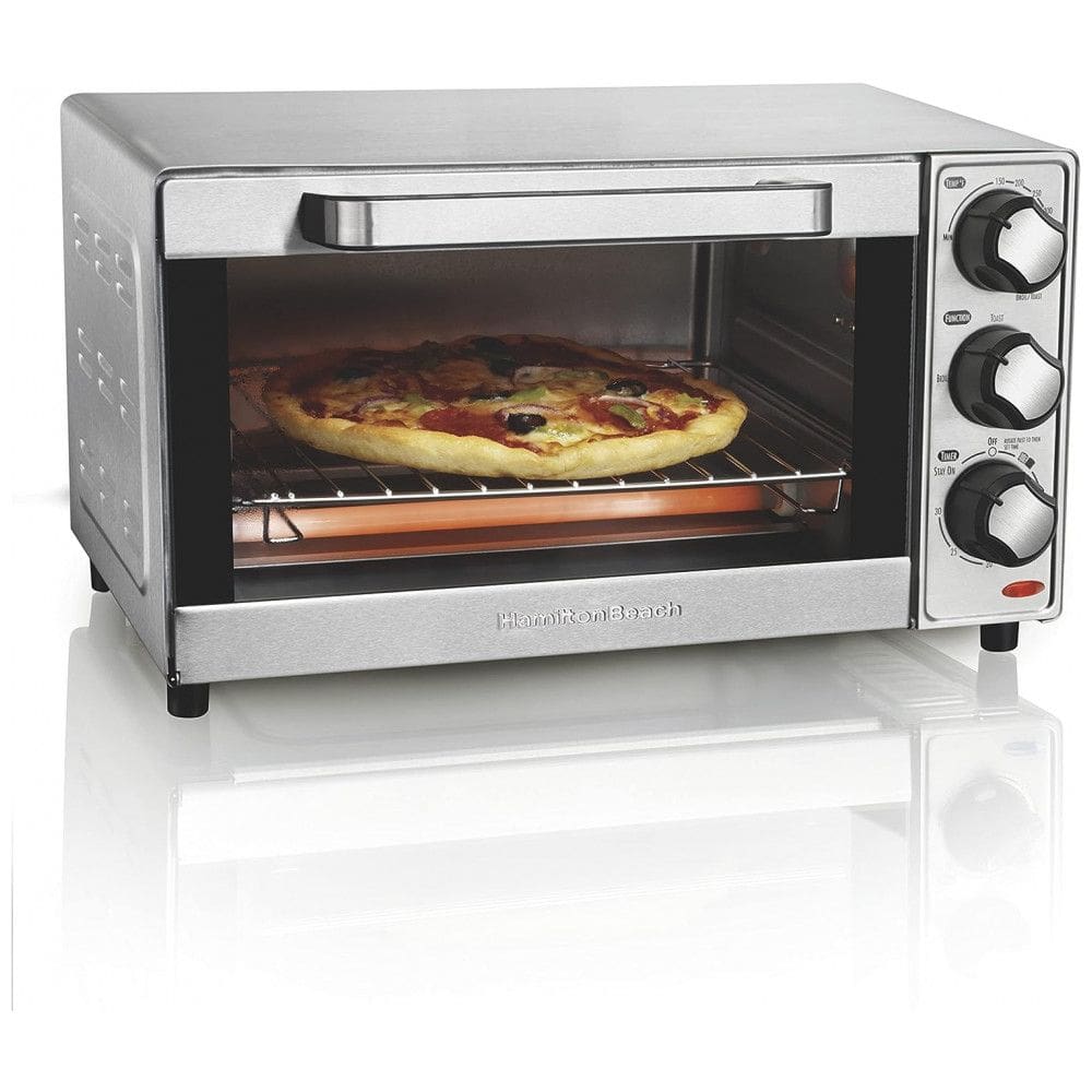Forno Elétrico de Bancada com Controle de Temperatura e Temporizador, Aço Inoxidável, 110v, HAMILTON BEACH 31401, Prateado