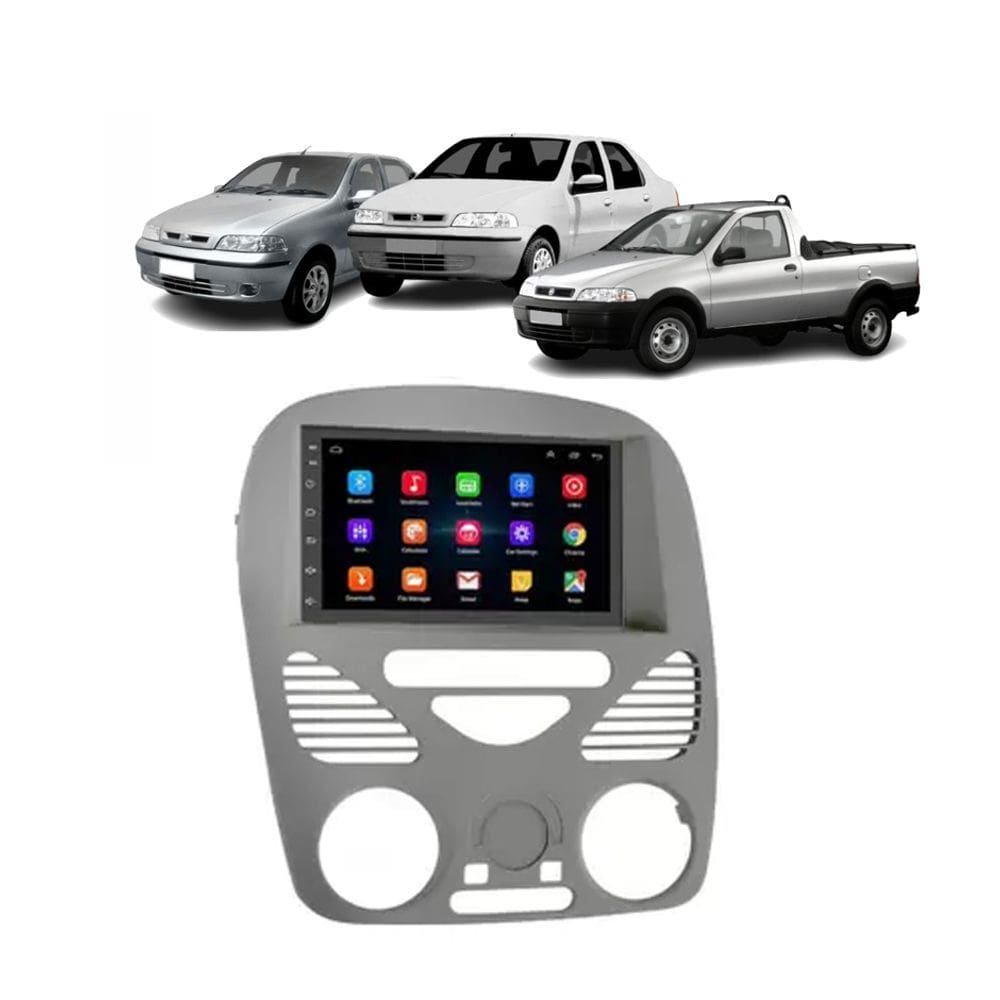 Kit Multimídia Palio Strada Siena Fire 01 / 14 S/ AR 7 Pol Android Carplay 2/32GB - 701K FirstOption