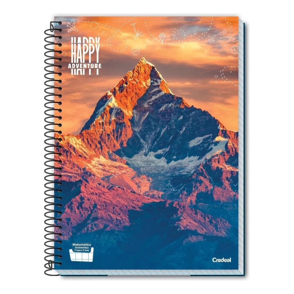 Kit C/4 Cadernos Happy 96 Folhas 1 Matéria Credeal