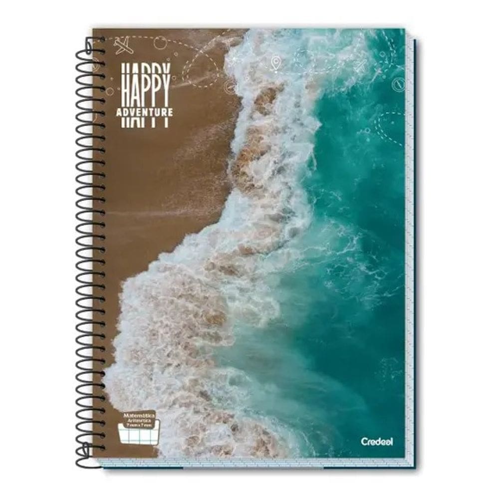 Kit C/4 Cadernos Happy 80 Folhas 1 Matéria Credeal