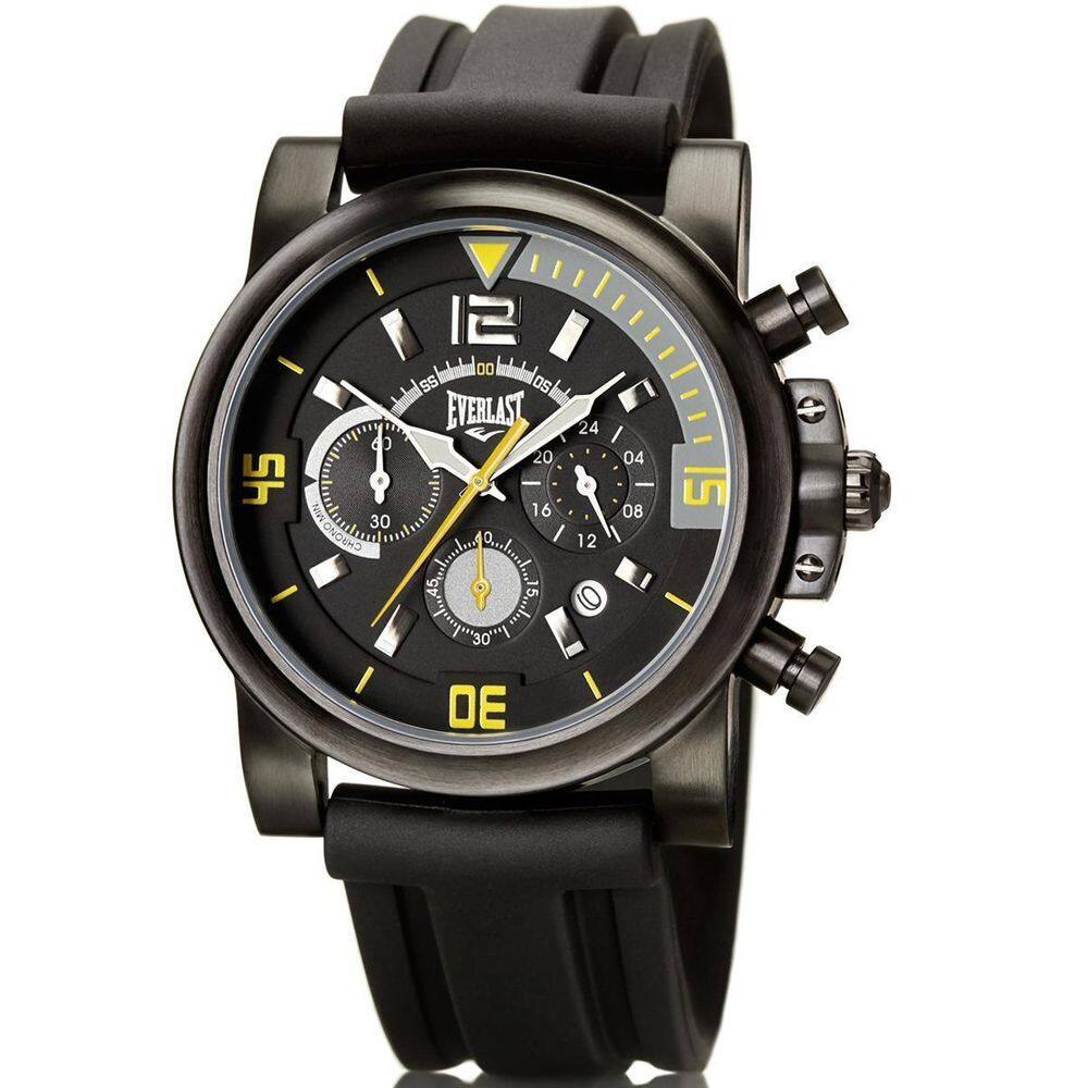 Relógio Masculino Everlast Preto À Prova D`Água 50 M E222