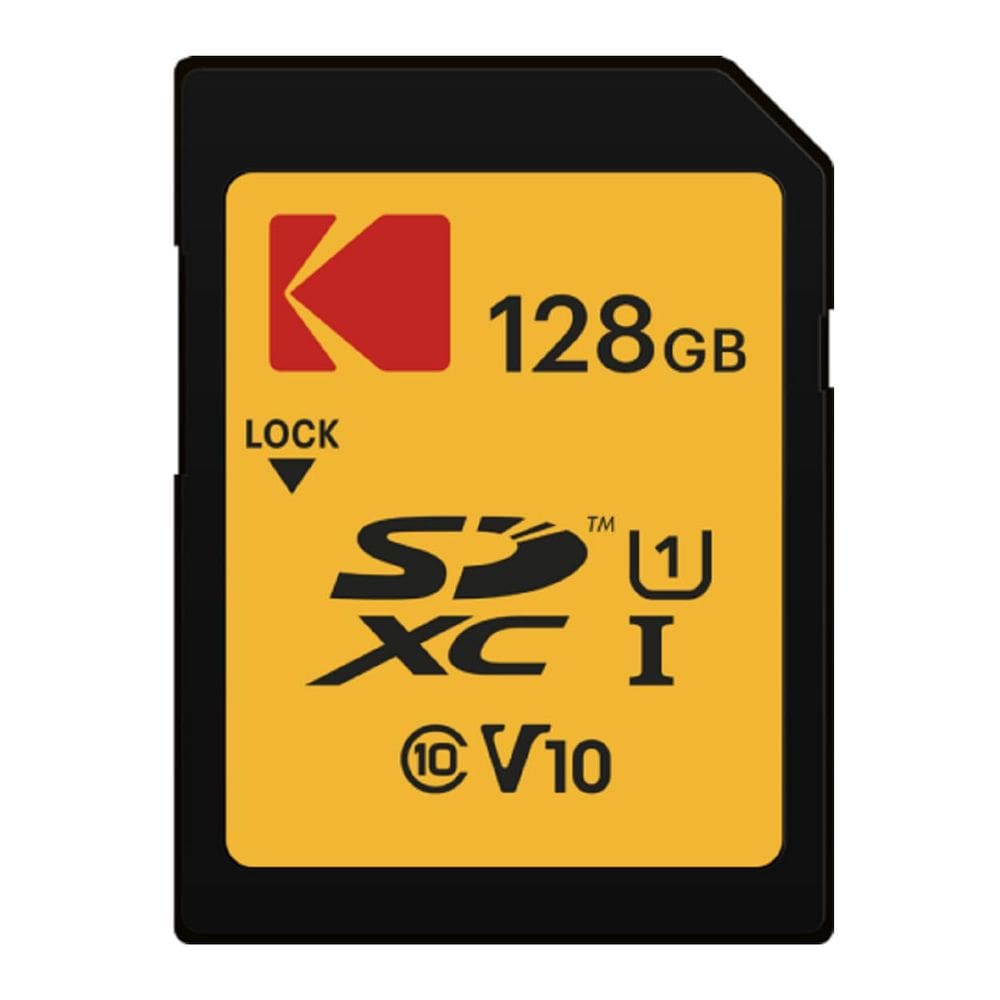 Cartão de memória KODAK Premium 128GB, leitura 85MB/s, gravação 25MB/s