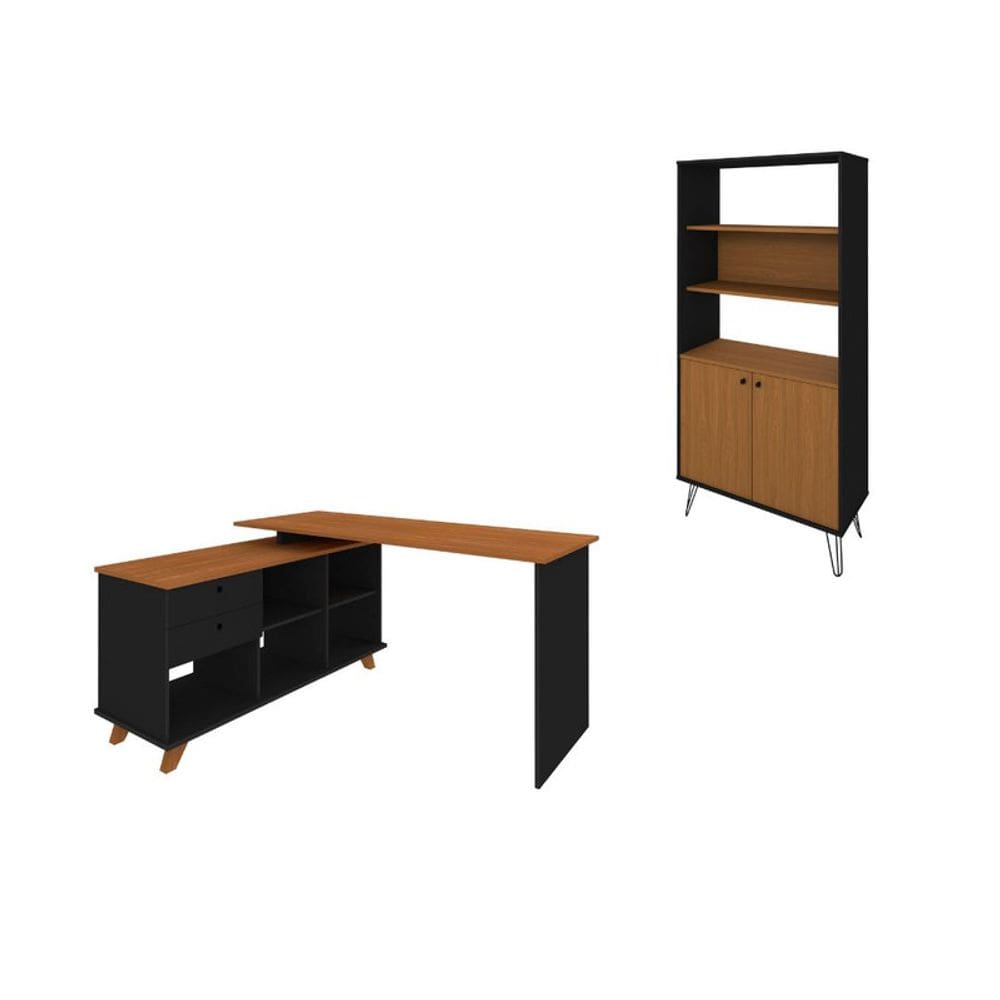 Conjunto Home Office: Escrivaninha 6142 e Estante 6195