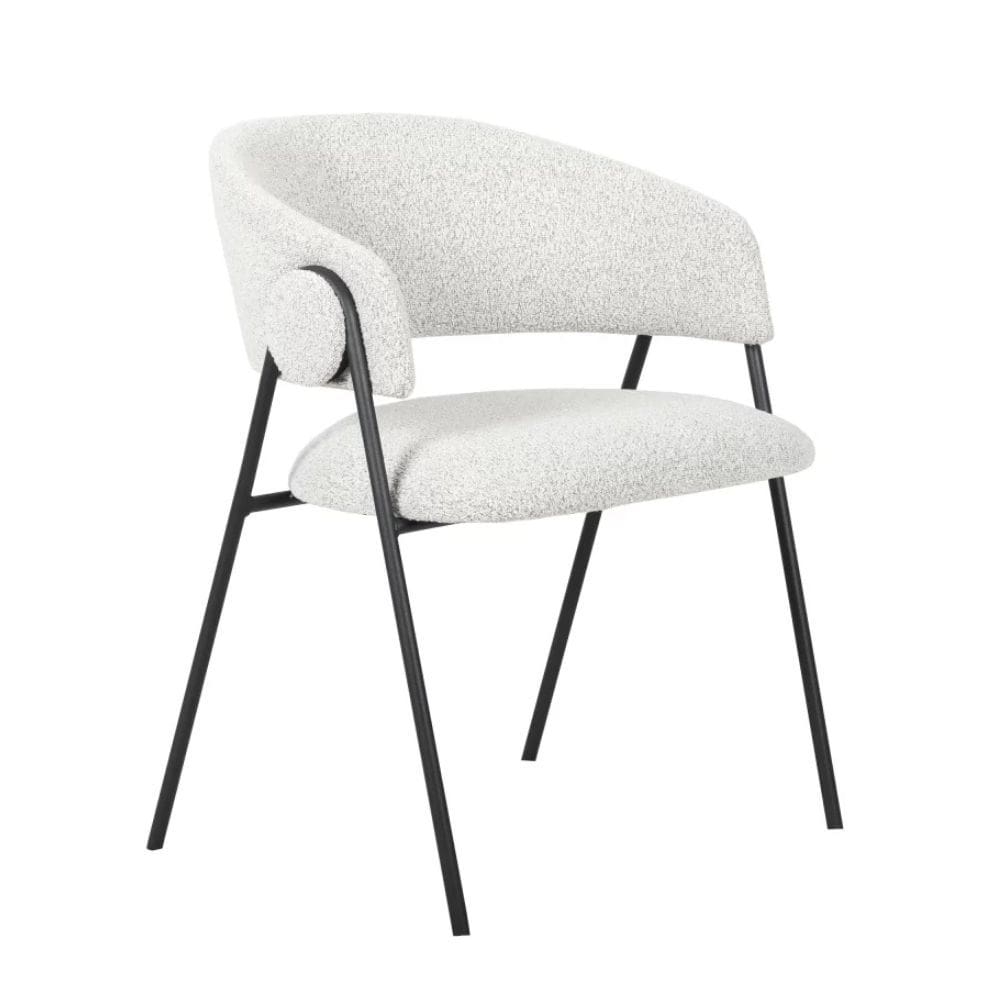 Cadeira Toulouse Base Preta - Cinza Bouclé