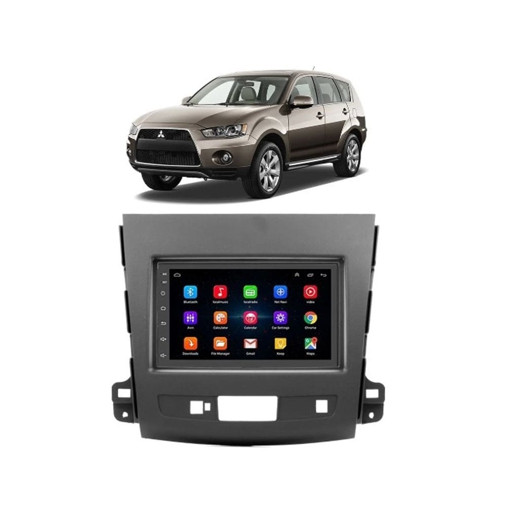 Kit Multimidia Outlander 2008 / 2012 7 Pol Android GPS Carplay - 701K FirstOption