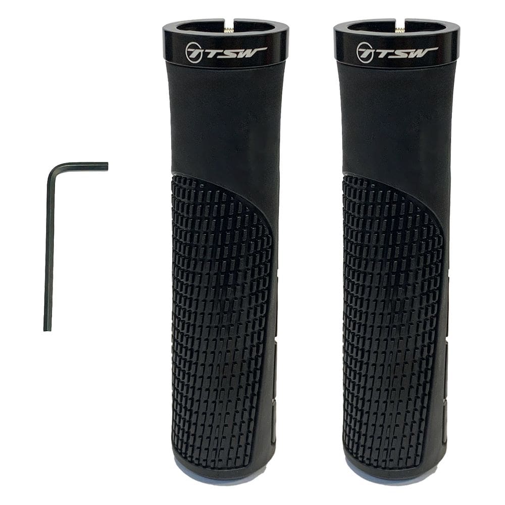 Par de Manoplas Mod 02 135mm com Anel Travas Anodizado Bicicleta Mtb TPR TSW