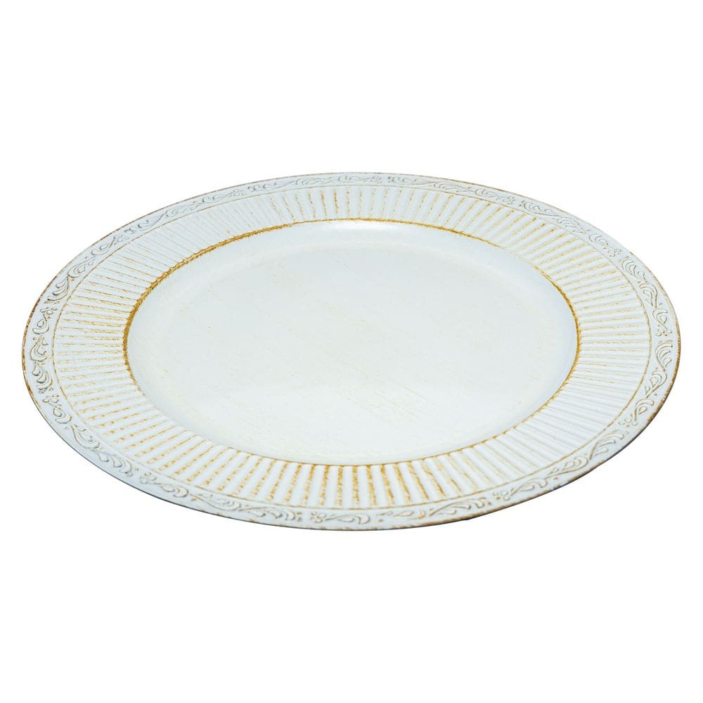 Sousplat de Plástico Branco 33cm x 2cm Wolff