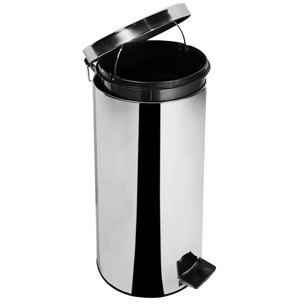Lixeira Inox 30L Com Pedal E Balde Interno