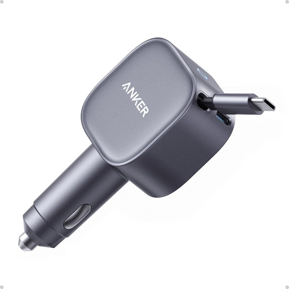 Carregador de carro Anker USB-C 75W ultracompacto com cabo retrátil