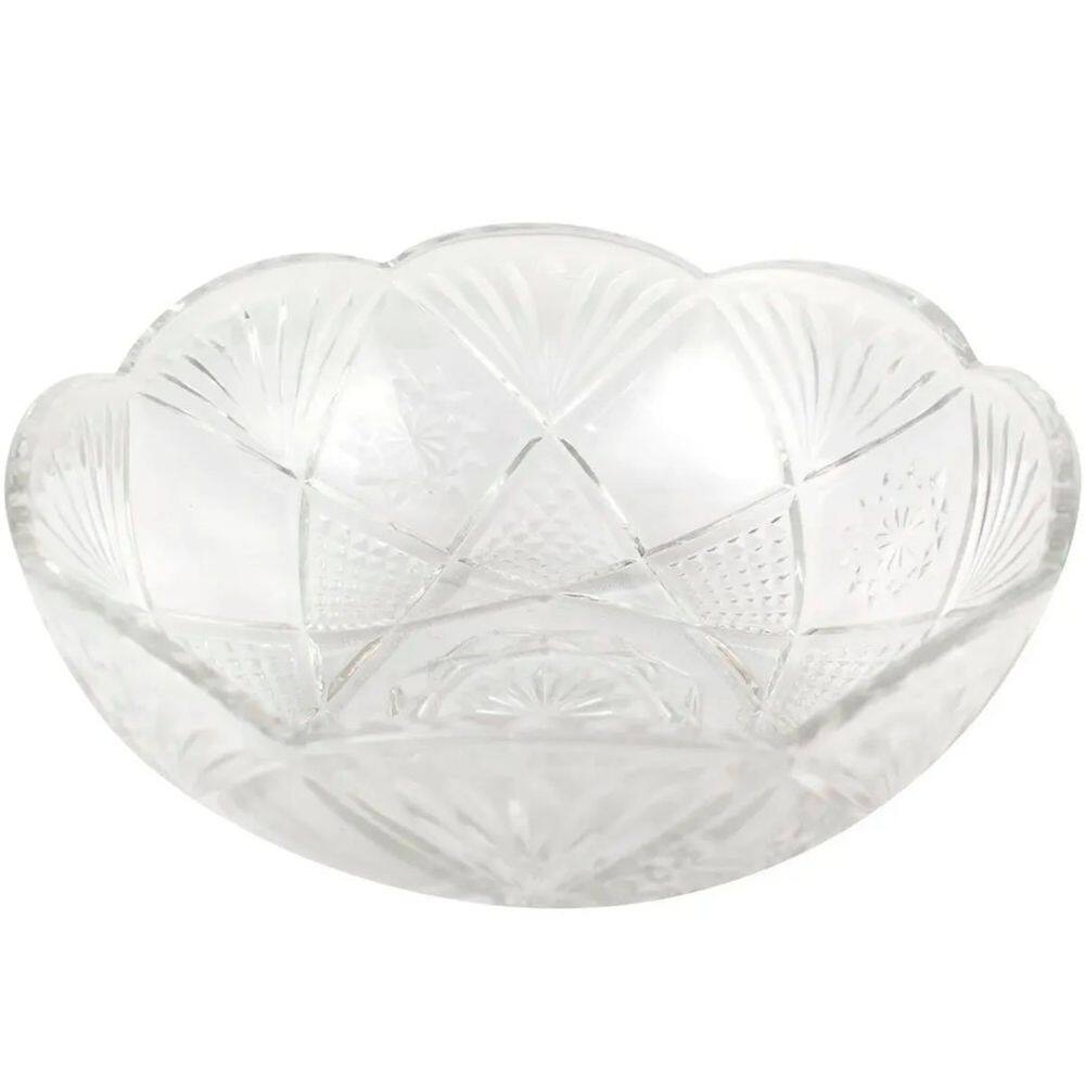 Fruteira Redonda Tigela Bowl Vidro Transparente 2,5L 23,5cm