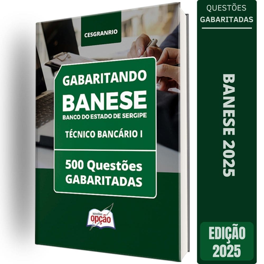 Caderno Banese 2025 Técnico Bancário I 500 Questões