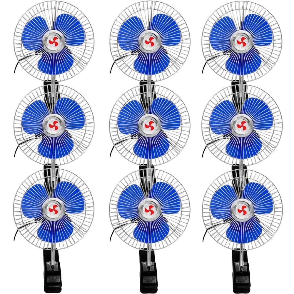 Kit 9 Mini Ventilador Veicular Carro Caminhão Ônibus De 15cm