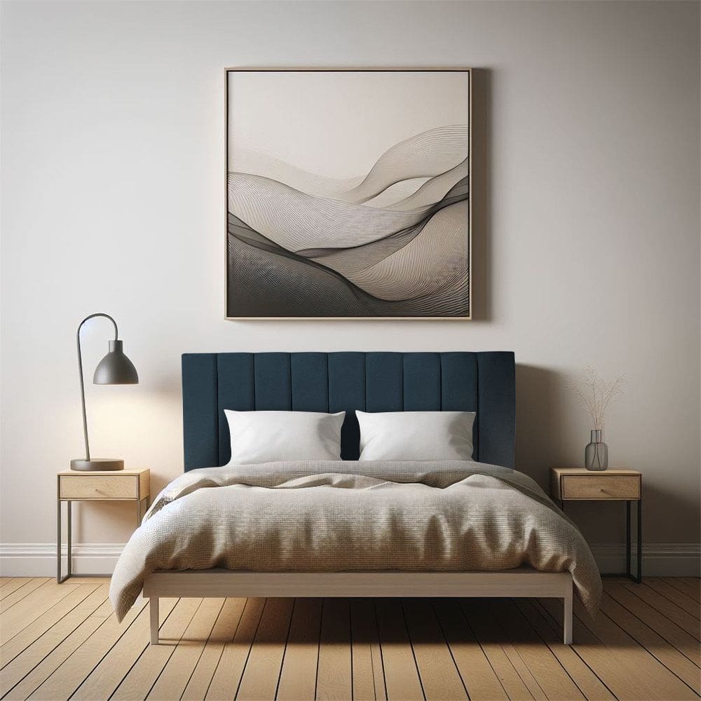 Cabeceira Painel Casal 1,40m Londres Suede Azul Marinho Dal Poz Estofados