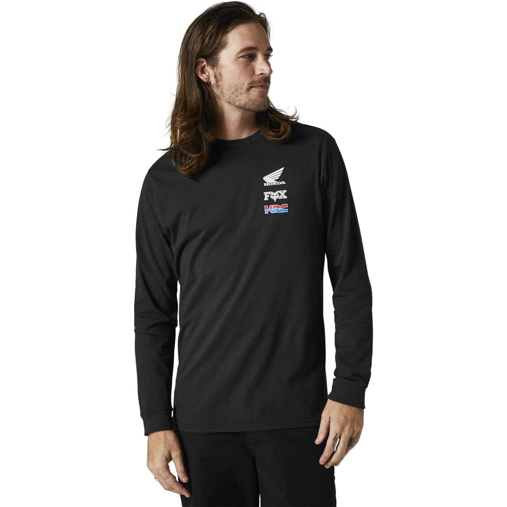 Camiseta de manga comprida Fox Racing Honda preta