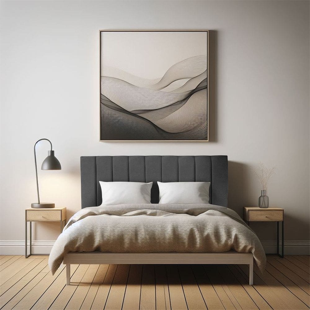 Cabeceira Painel Solteiro 0,90m Londres Suede Cinza Dal Poz Estofados