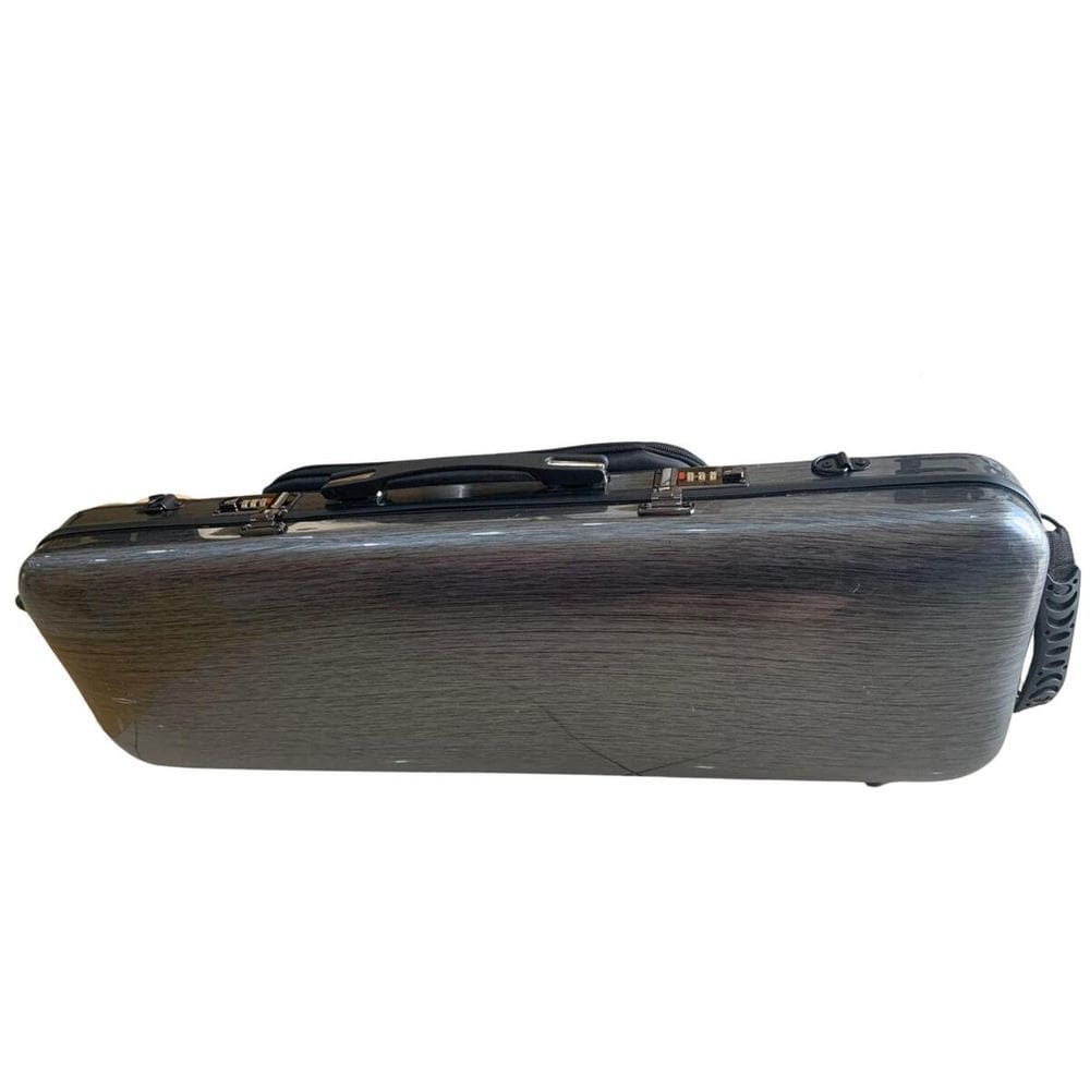 Estojo Retangular de FIBRA para Violino 4/4 - Preto com Senha e Porta Livro