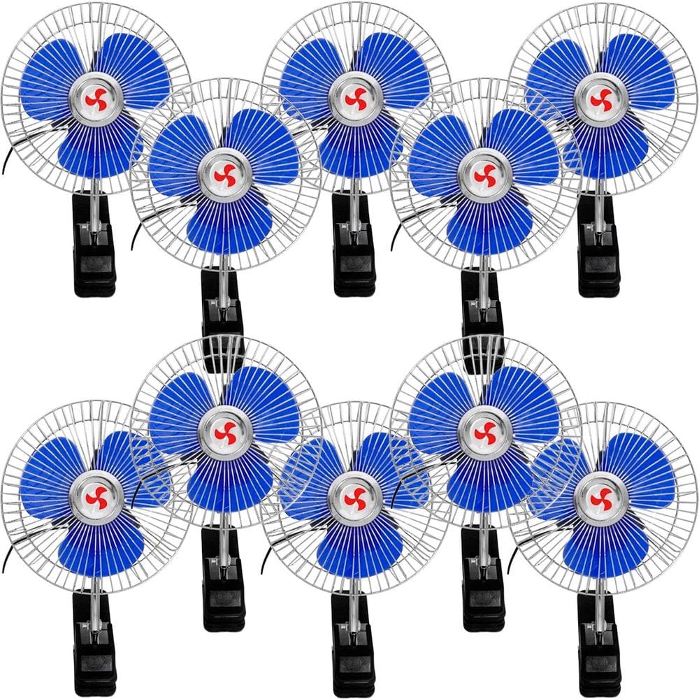 Kit 10 Mini Ventilador Veicular Carro Caminhão Ônibus De 15cm