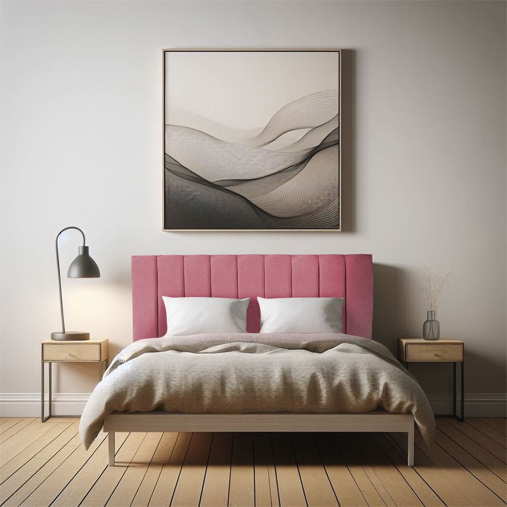 Cabeceira Painel Solteiro 0,90m Londres Suede Rosa Dal Poz Estofados