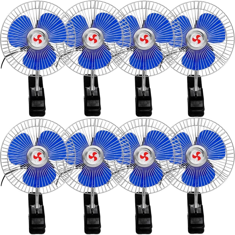 Kit 8 Mini Ventilador Veicular Carro Caminhão Ônibus De 15cm