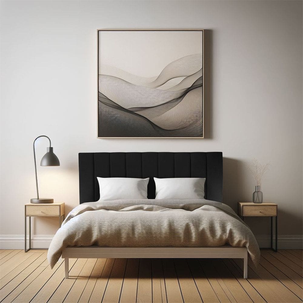 Cabeceira Painel Casal 1,40m Londres Suede Preto Dal Poz Estofados