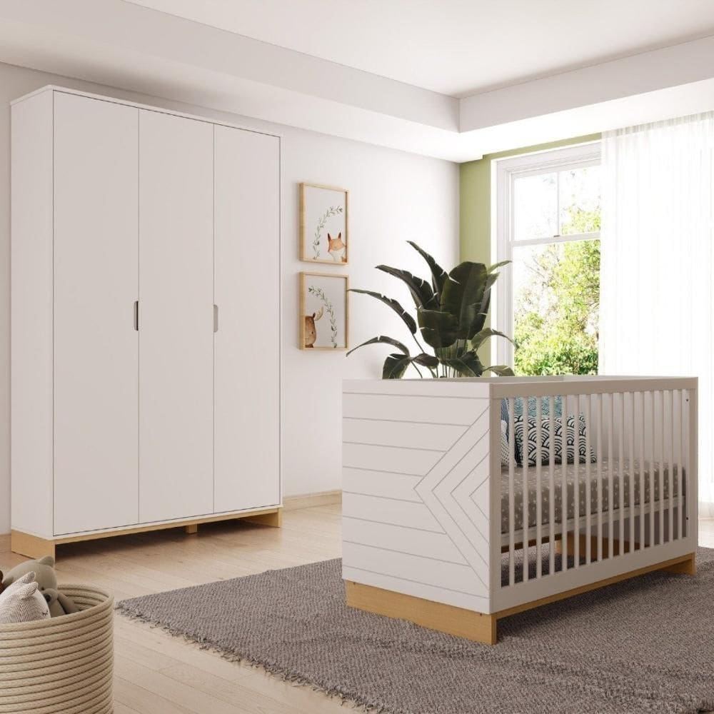 Guarda-Roupa Infantil 3 Portas Cubo Branco