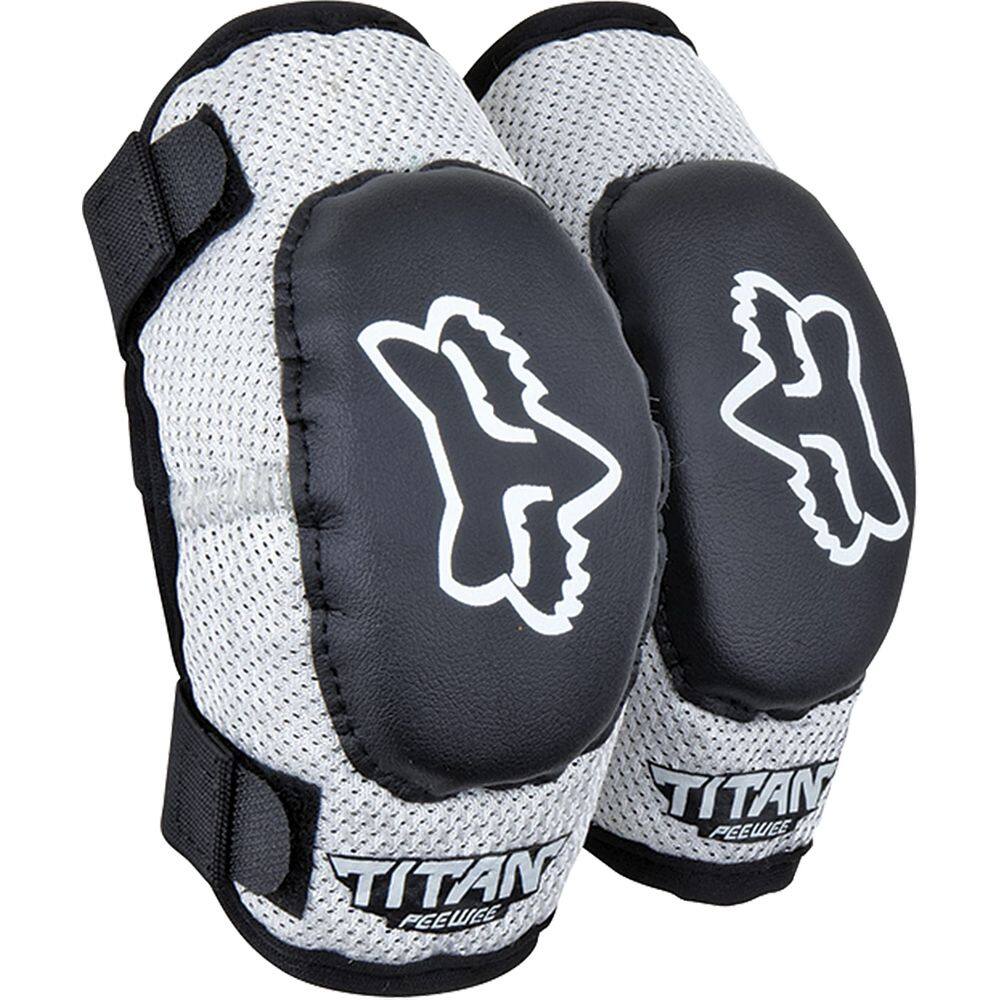 Protetor de cotovelo de motocross Fox Racing Peewee Titan preto/prata M/L
