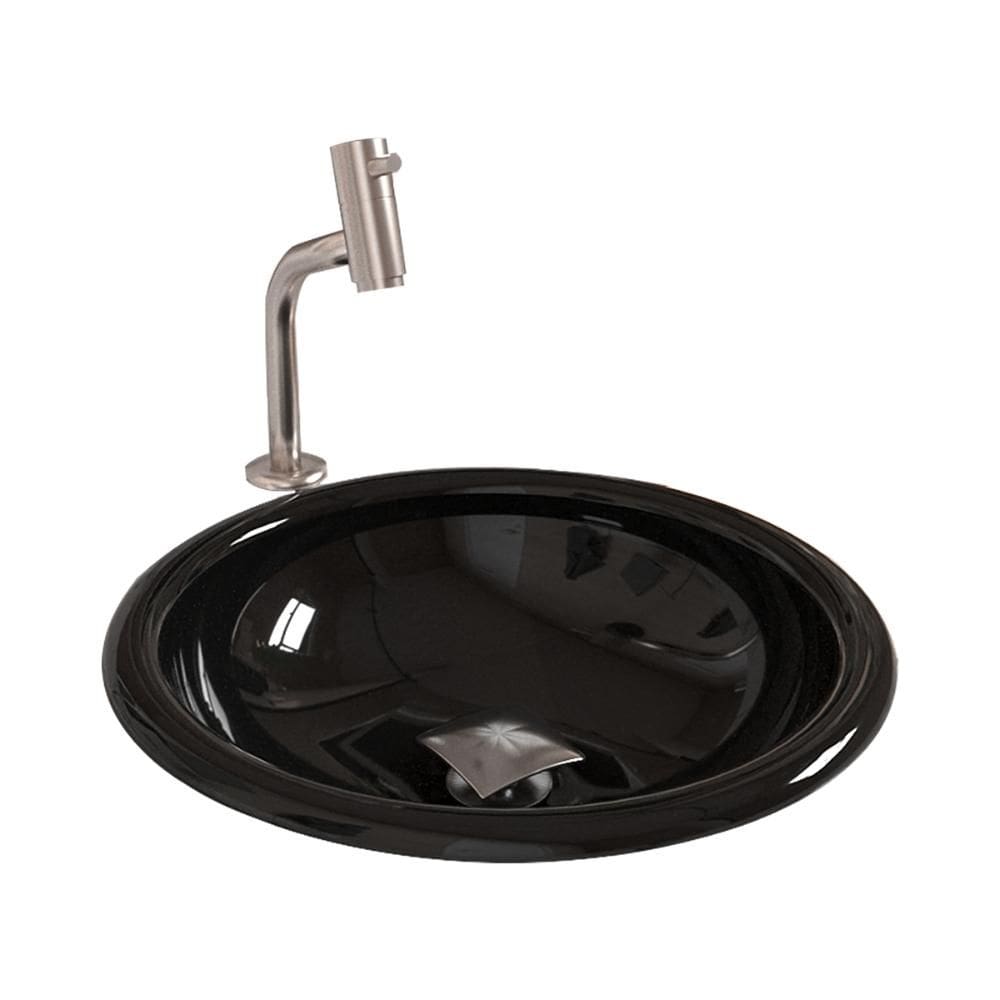 Cuba Sobrepor Lume com Torneira Inox Curva e Válvula Click
