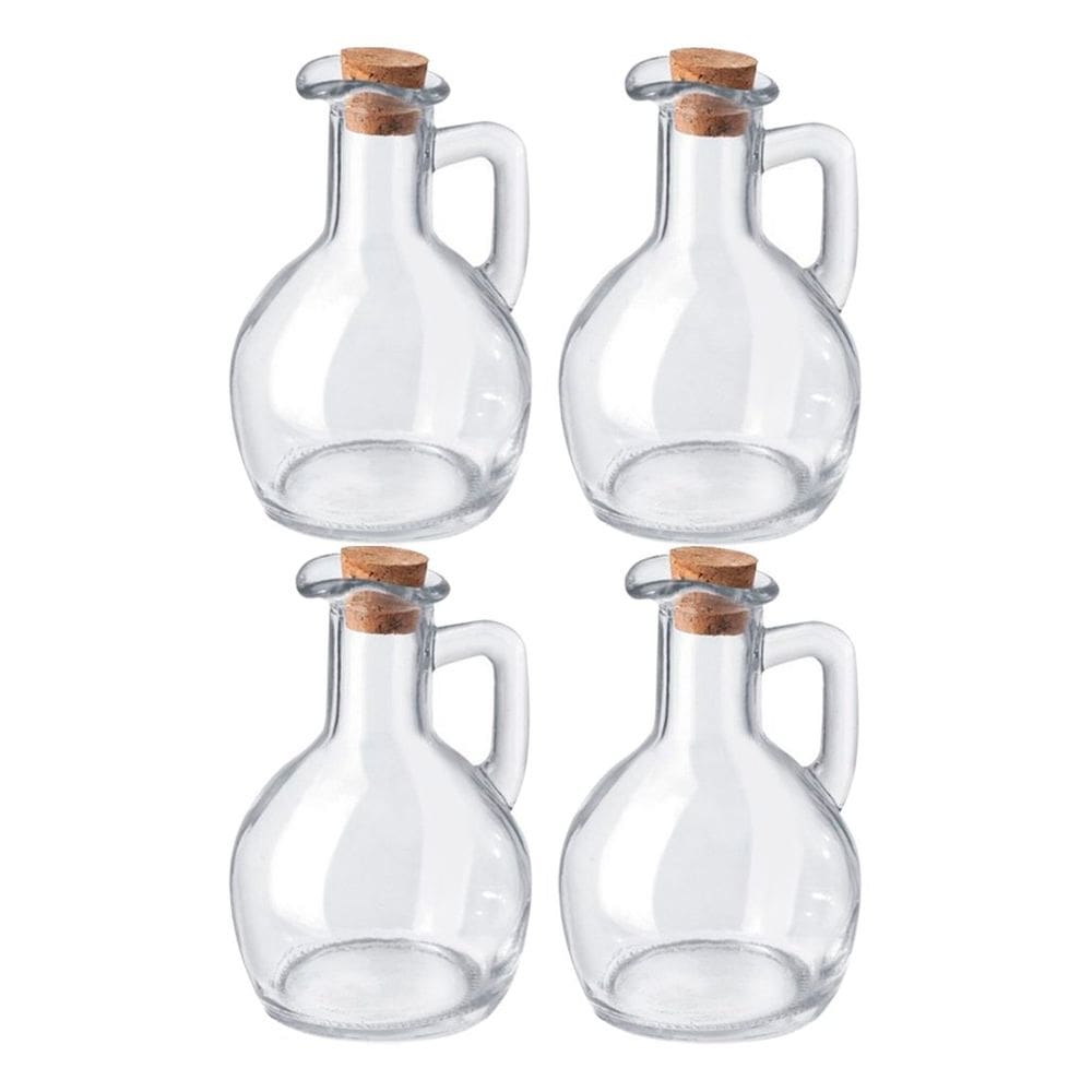 Kit 4 Galheteiro de Azeite Vinagre Molhos Vidro com Tampa 180ml