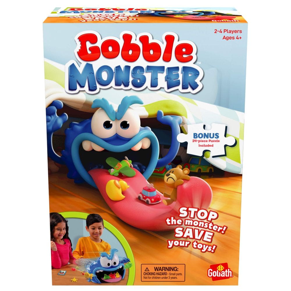 Jogo Goliath Gobble Monster com quebra-cabeça de 24 peças com mais de 4 anos