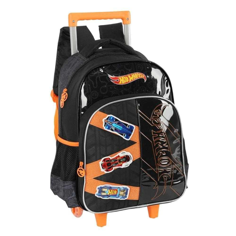 Mochila De Rodinhas Hot Wheels Preto Luxcel Ic41496Hw