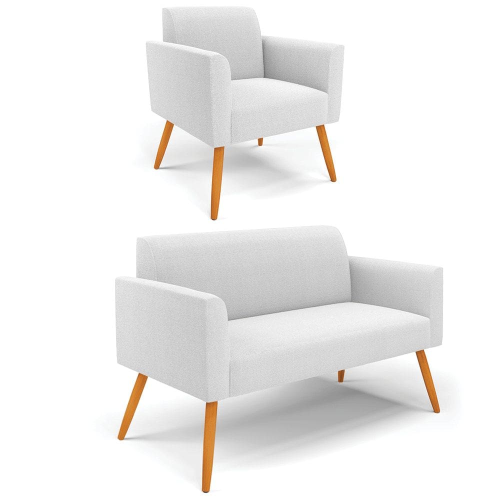 Namoradeira e Poltrona Pé Palito Castanho Marisa Bouclê D03 - D`Rossi