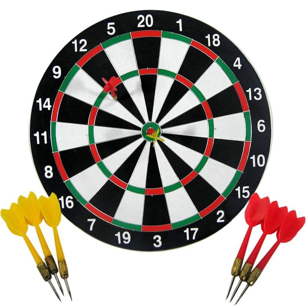 Jogo De Dardos Tabuleiro Alvo Duplo 38Cm 6 Dardos