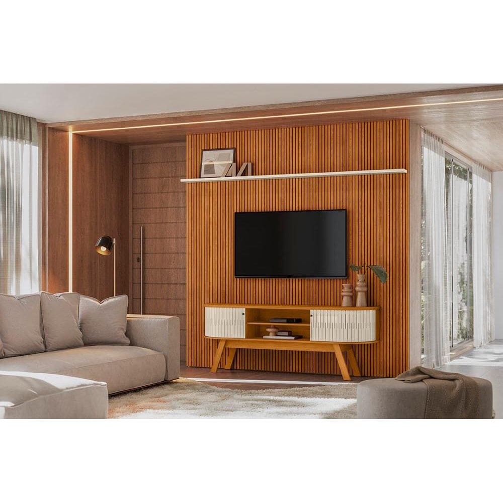 Estante New Laguna Para TV até 75 Polegadas Cinamomo off White - Madetec