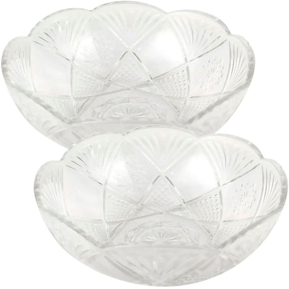 Kit 6 Saladeira Redonda Bowl Vidro Transparente 23,5cm 2,5L