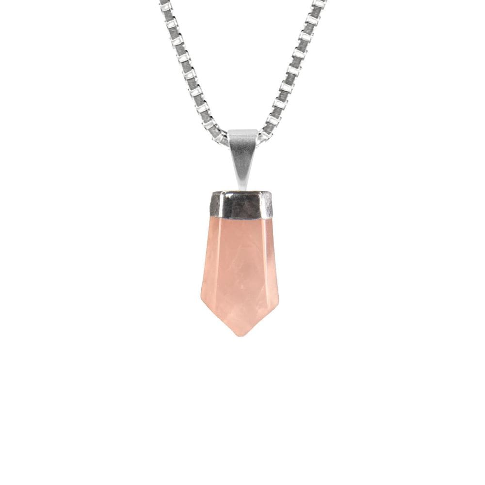 Pingente Prata 925 Quartzo Rosa Obelisco De Prata Verdadeiro