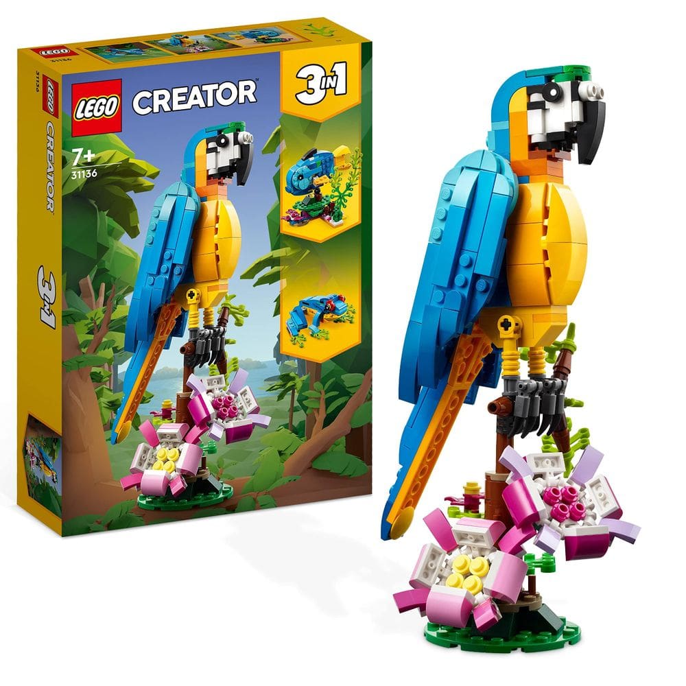 Brinquedo de construção LEGO Creator 3 em 1 Exotic Parrot 31136