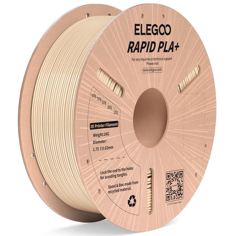 Filamento para impressora 3D ELEGOO Rapid PLA Plus 1,75 mm bege 1 kg