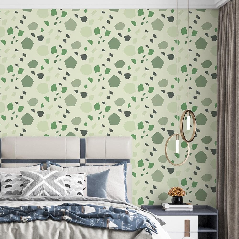 Kit 9 Rolos Papel De Parede Adesivo Granilite Verde 3,0M