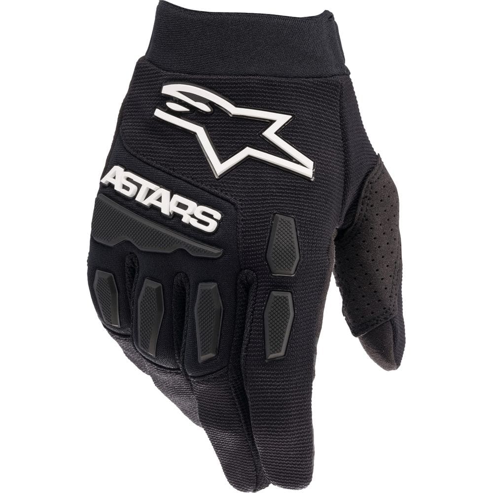 Luvas Alpinestars Full Bore Youth pretas/brancas sintéticas XS